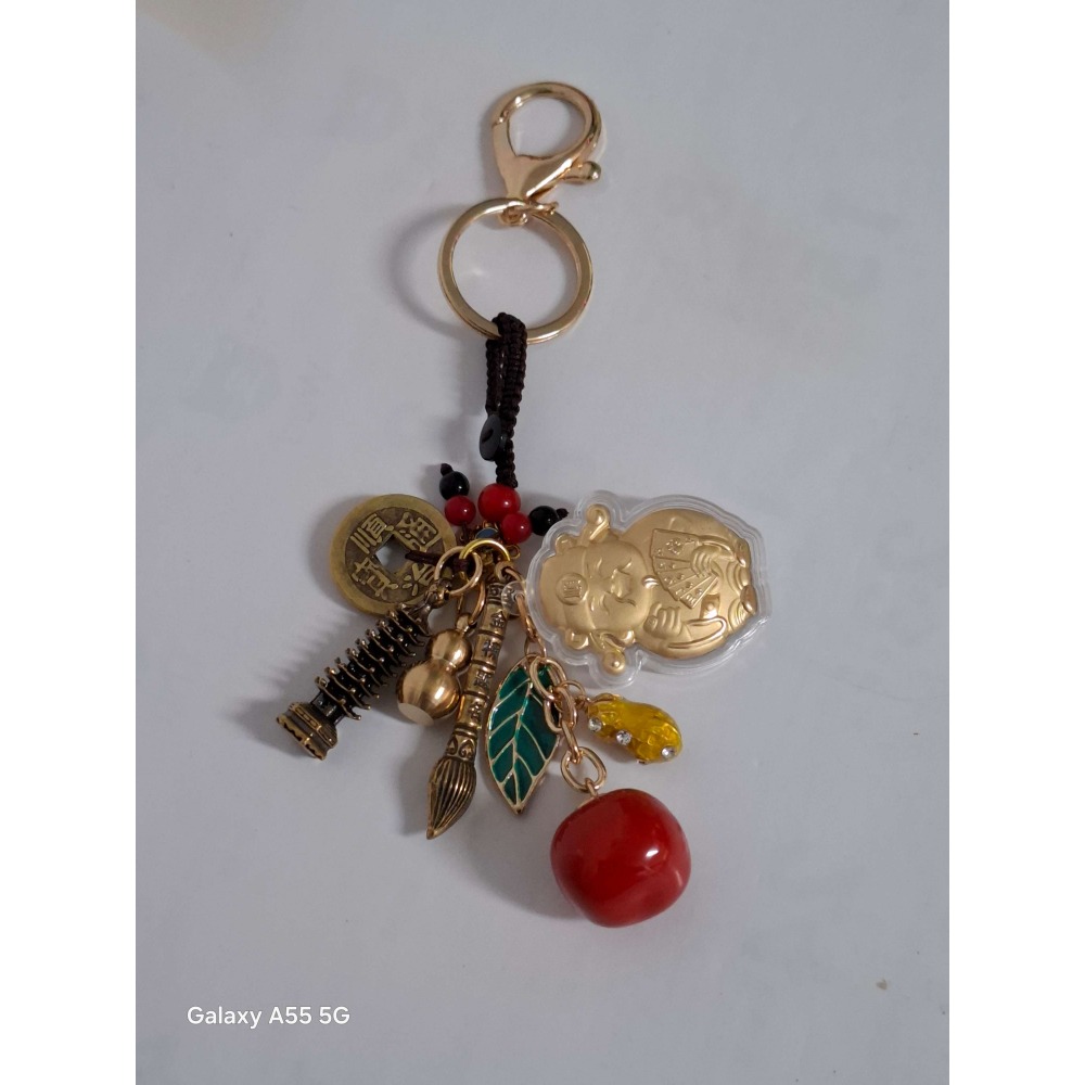 財神爺事事如意文昌筆塔鑰匙圈-細節圖3