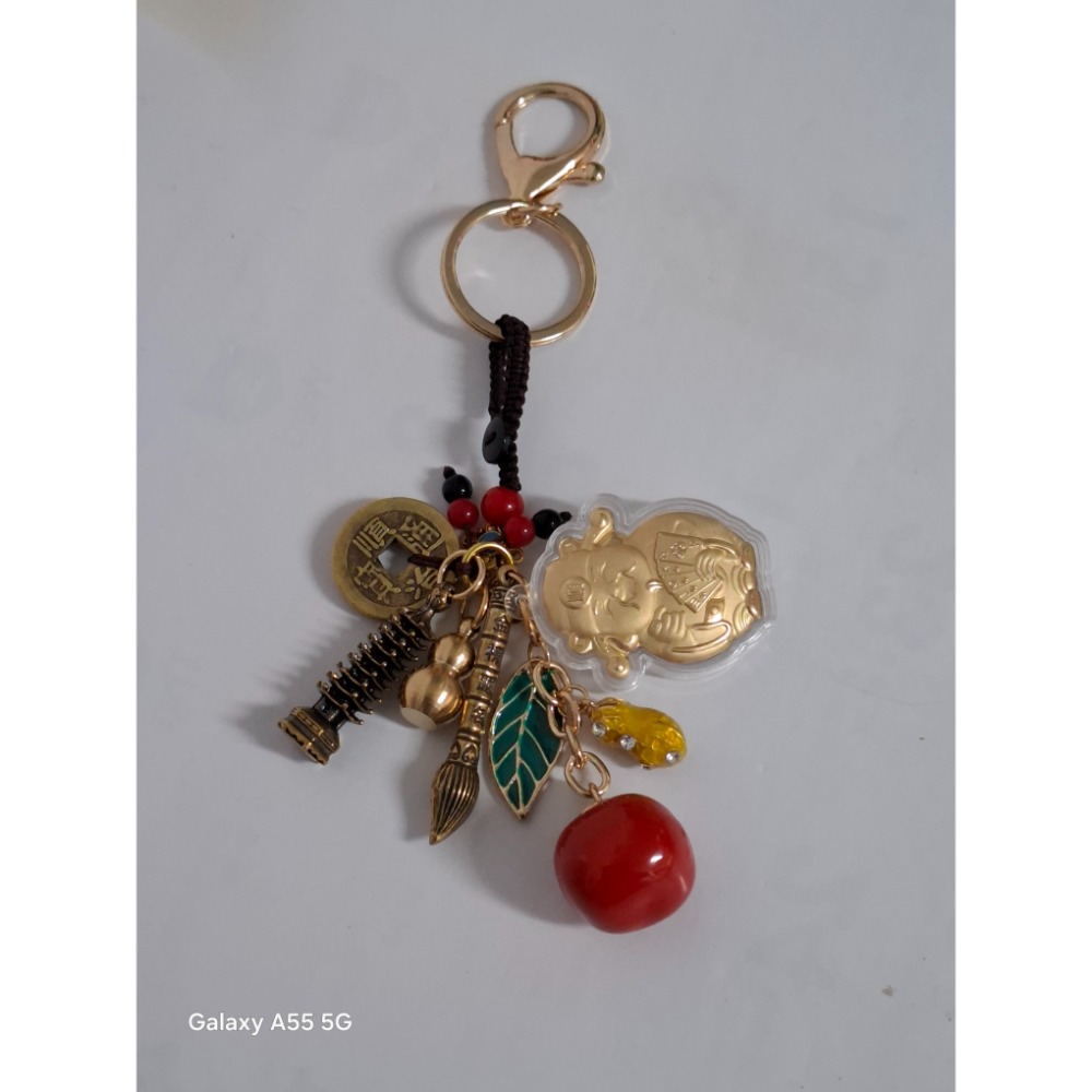 財神爺事事如意文昌筆塔鑰匙圈-細節圖4