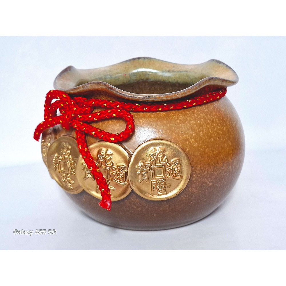 浮雕乾隆通寶陶瓷聚寶盆-細節圖3