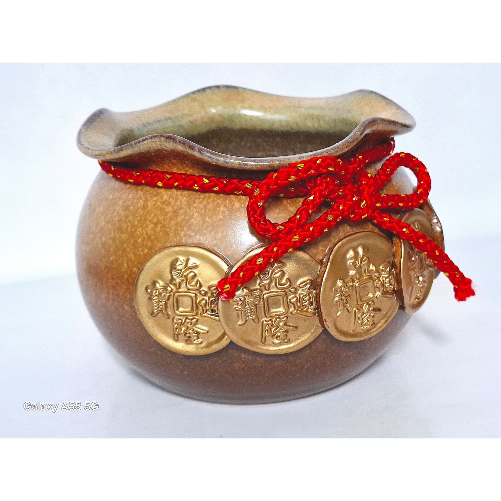 浮雕乾隆通寶陶瓷聚寶盆-細節圖4