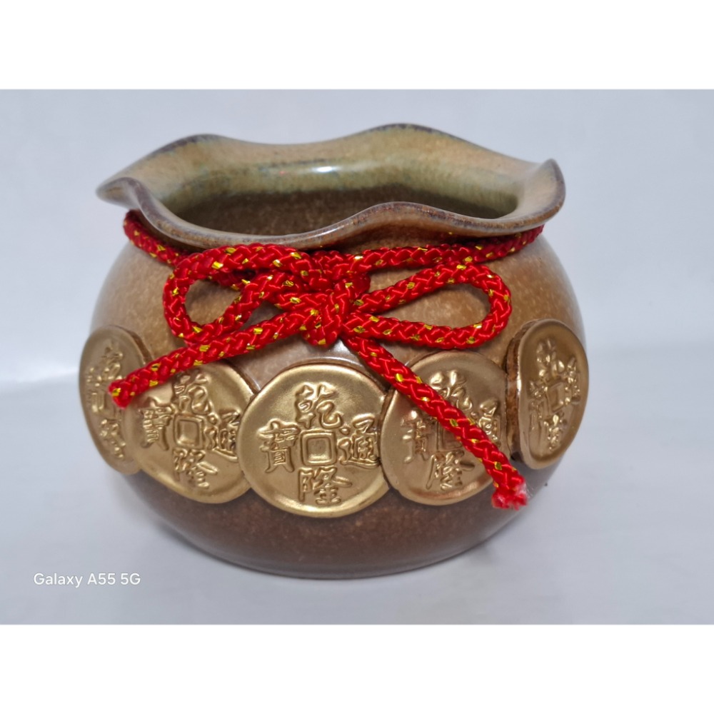 浮雕乾隆通寶陶瓷聚寶盆-細節圖5