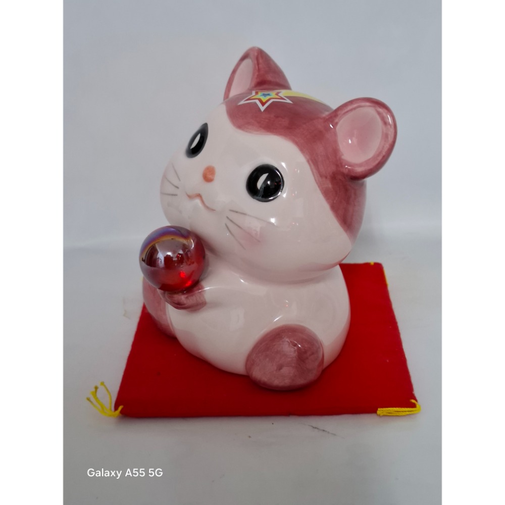 日本Happy Hamster紅色幸福猫撲滿擺飾-細節圖2