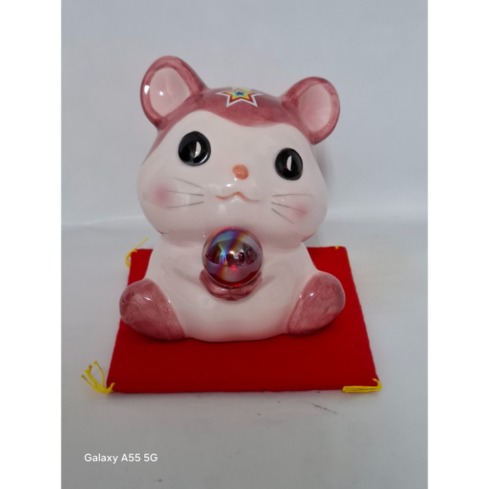 日本Happy Hamster紅色幸福猫撲滿擺飾-細節圖6