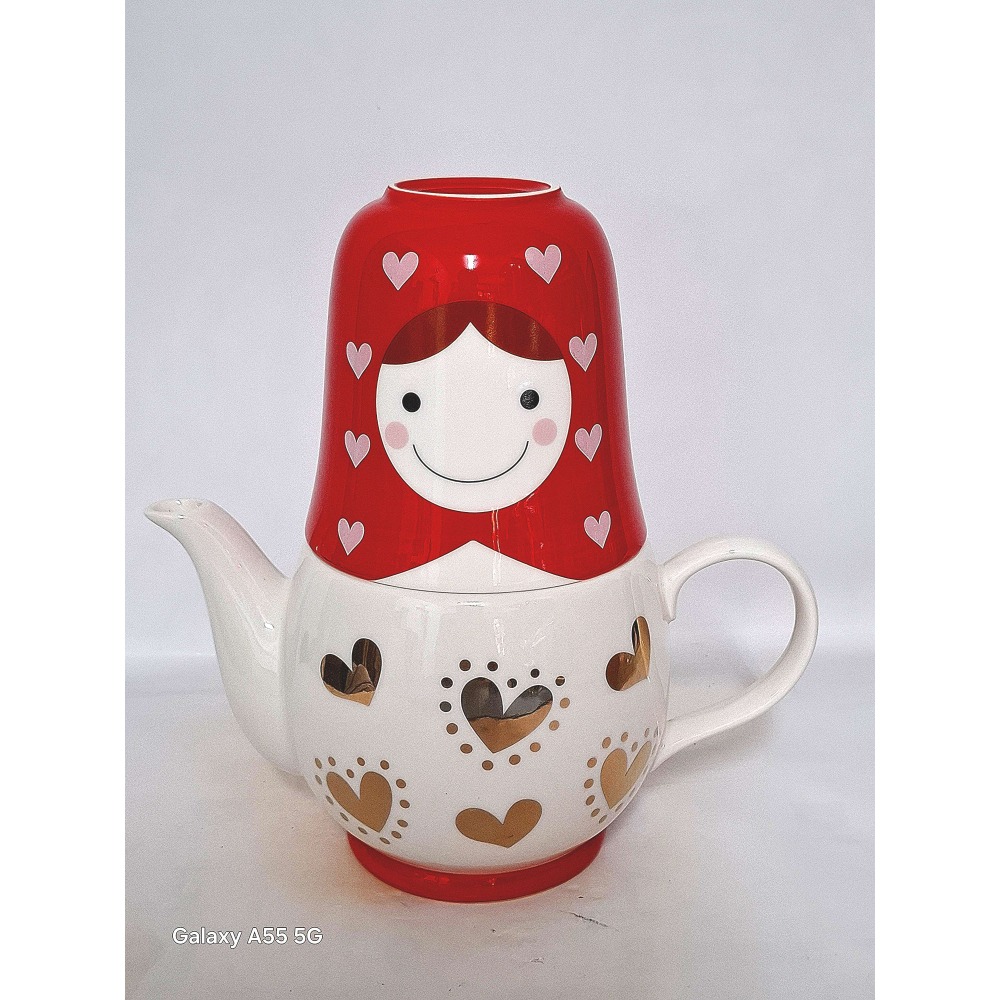 可愛俄羅斯娃娃造型茶壺組日本製造-細節圖5