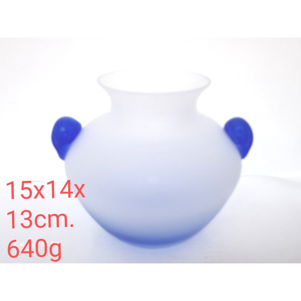 磨砂漸層藍耳朵玻璃花器 居家擺飾-細節圖2