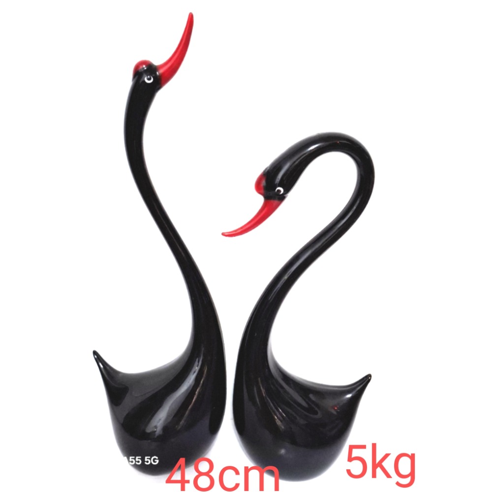 純手工拉製優雅紅嘴黑天鵝擺飾居家擺飾鎮店之寶-細節圖3