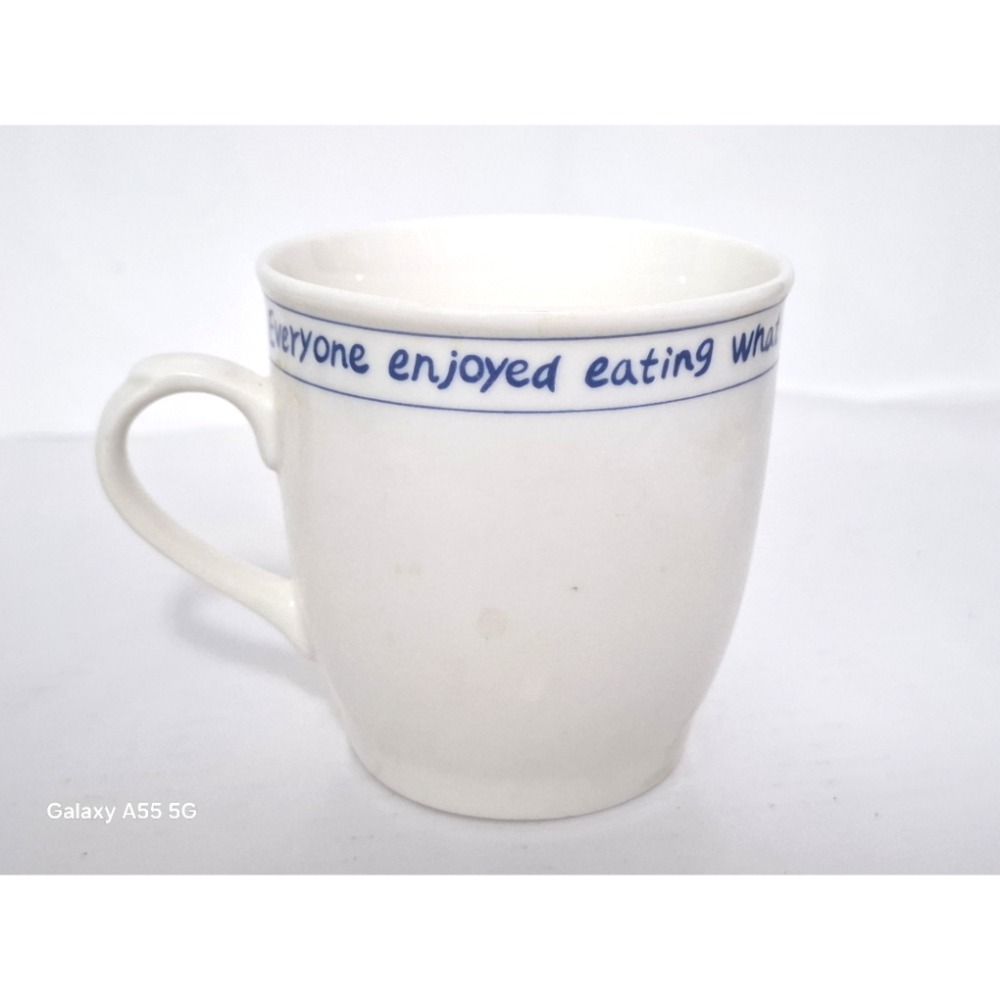 藍白手繪泰迪熊圖案馬克杯Have a good time-細節圖2