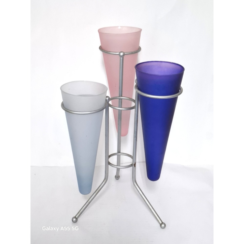 時尚三色錐形花瓶金屬支架-細節圖2