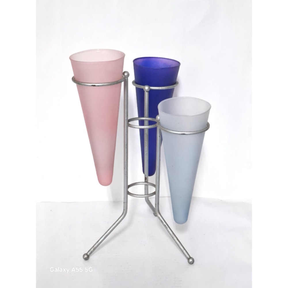 時尚三色錐形花瓶金屬支架-細節圖3