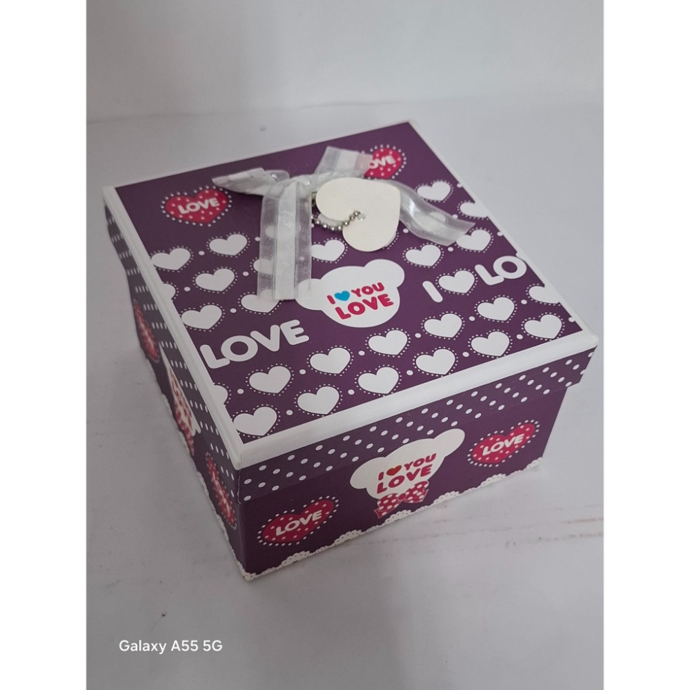 三層紫色波點心型禮物盒套裝組-細節圖3