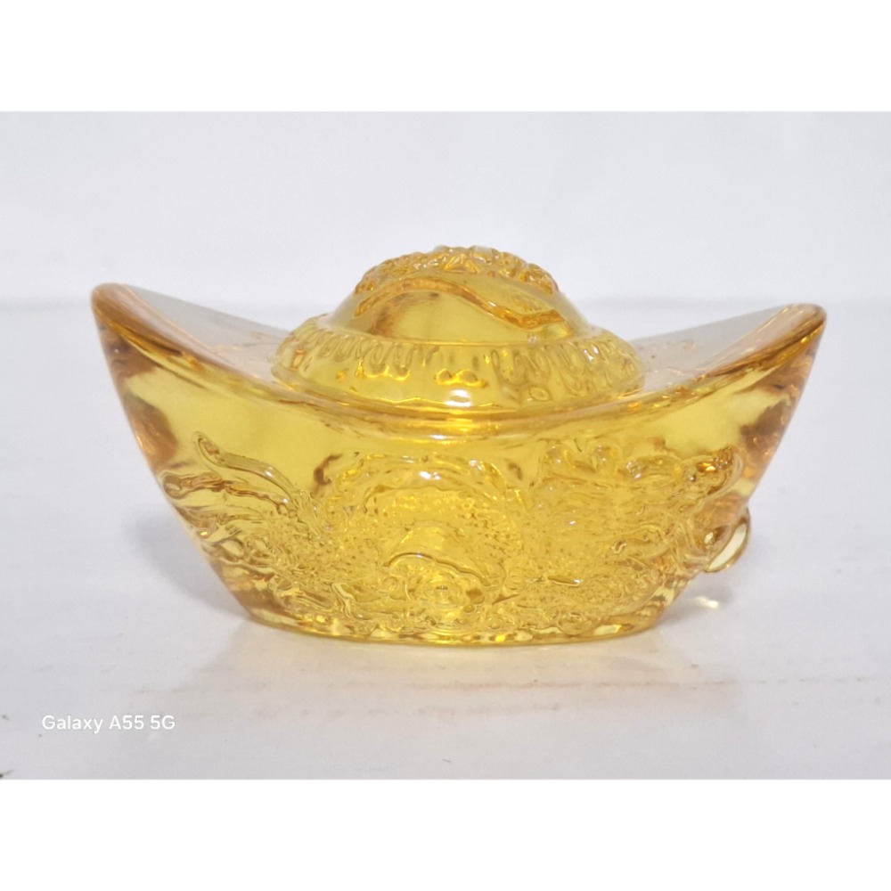 招財進寶龍紋黃水晶元寶擺飾祈福擺飾居家風水擺件-細節圖2