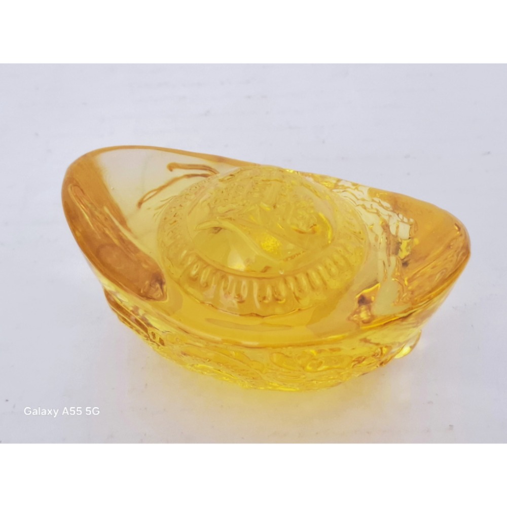 招財進寶龍紋黃水晶元寶擺飾祈福擺飾居家風水擺件-細節圖3