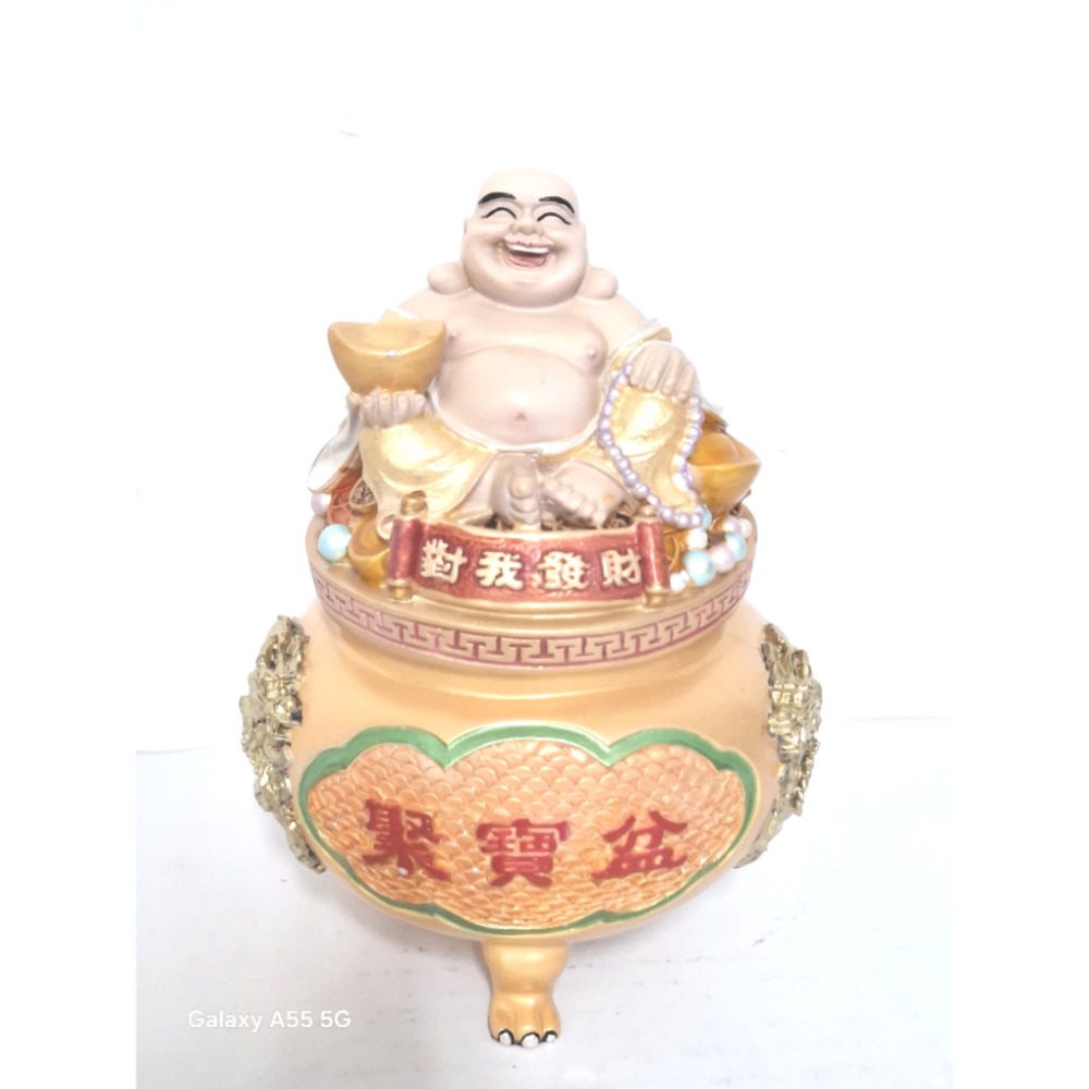 招財彌勒佛聚寶盆擺飾八方財向我來對我發財-細節圖3