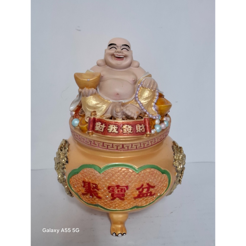 招財彌勒佛聚寶盆擺飾八方財向我來對我發財-細節圖4