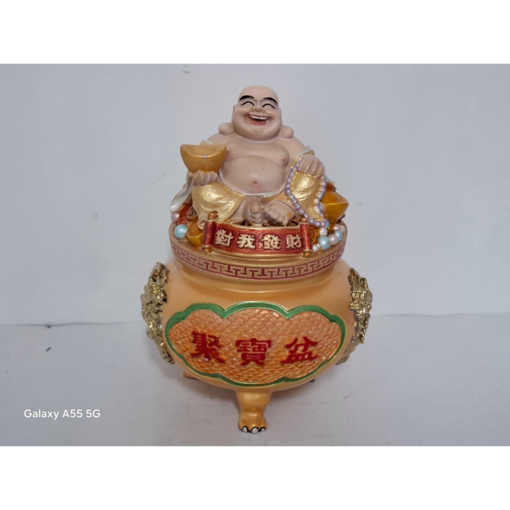 招財彌勒佛聚寶盆擺飾八方財向我來對我發財-細節圖5