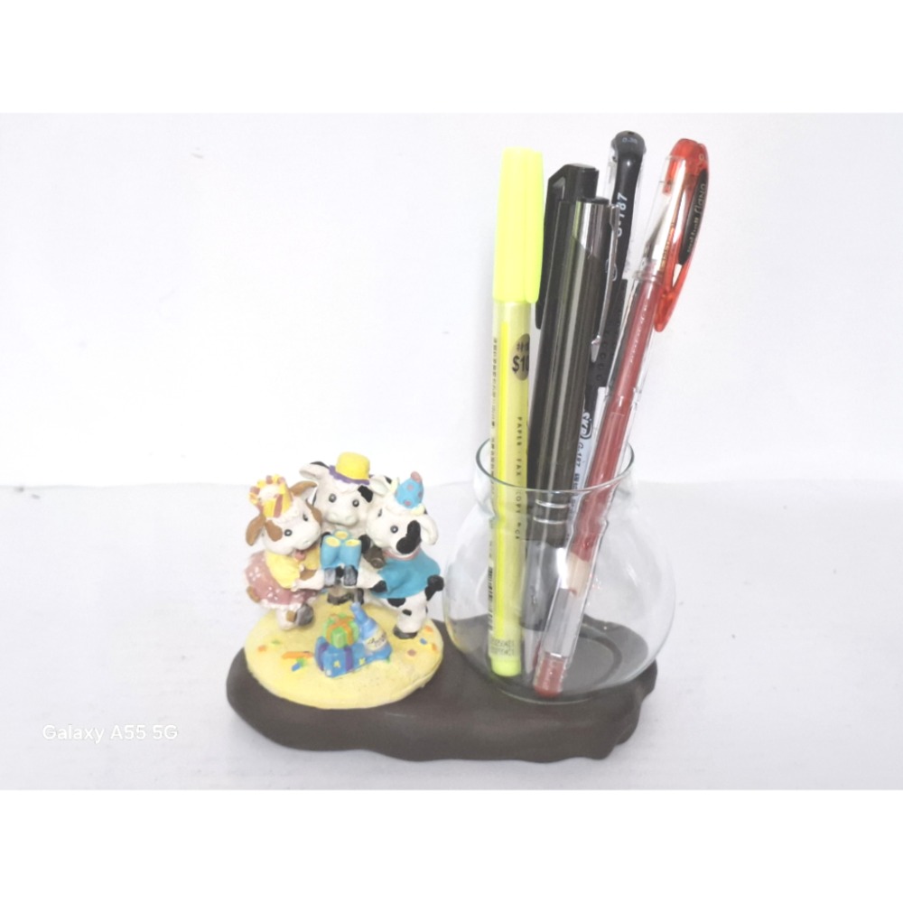 可愛牛牛造型筆筒水耕花盆雜物罐擺飾-細節圖2