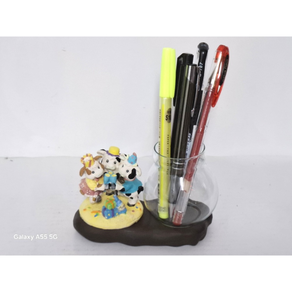 可愛牛牛造型筆筒水耕花盆雜物罐擺飾-細節圖3