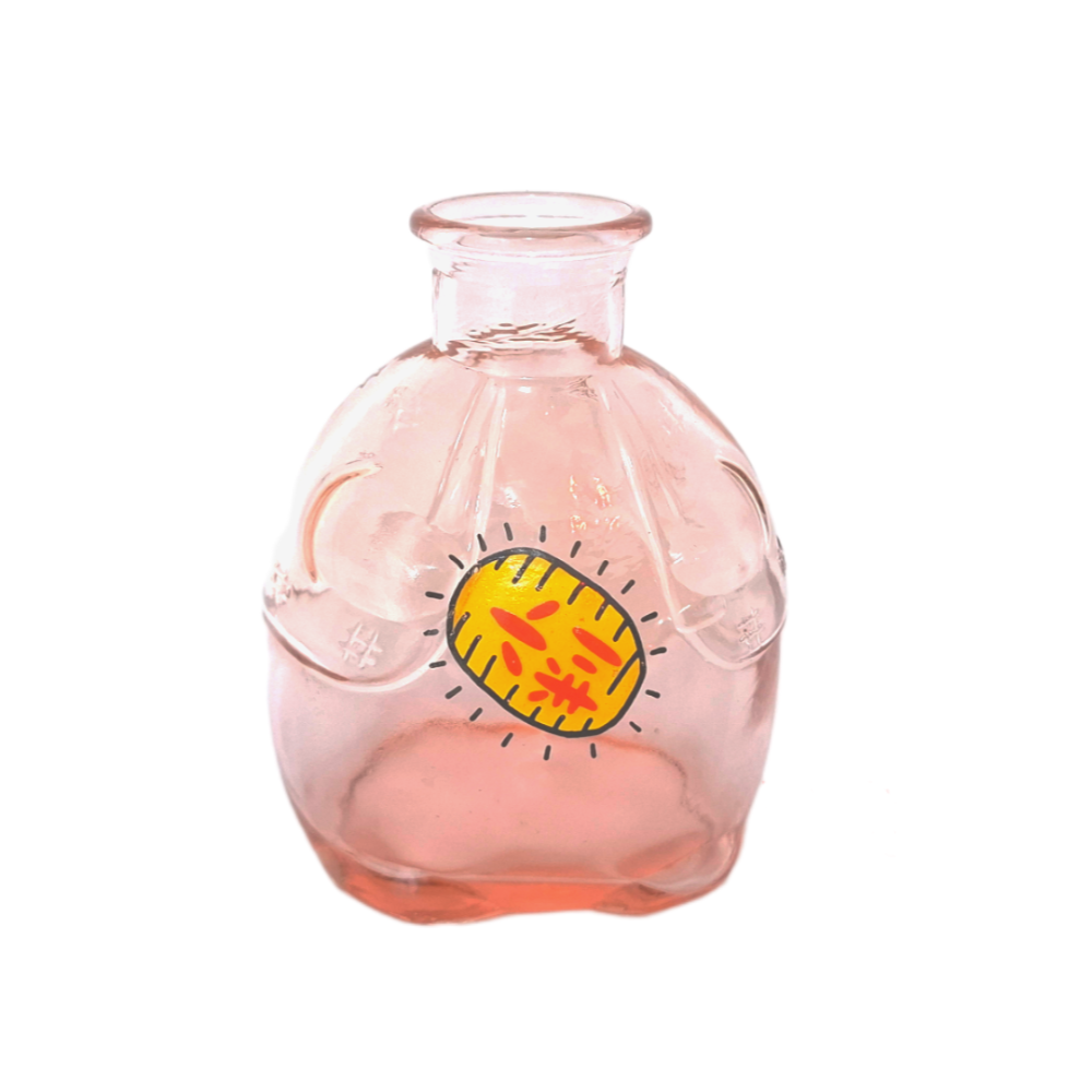 粉色創意小判圖案花器玻璃花瓶-細節圖3