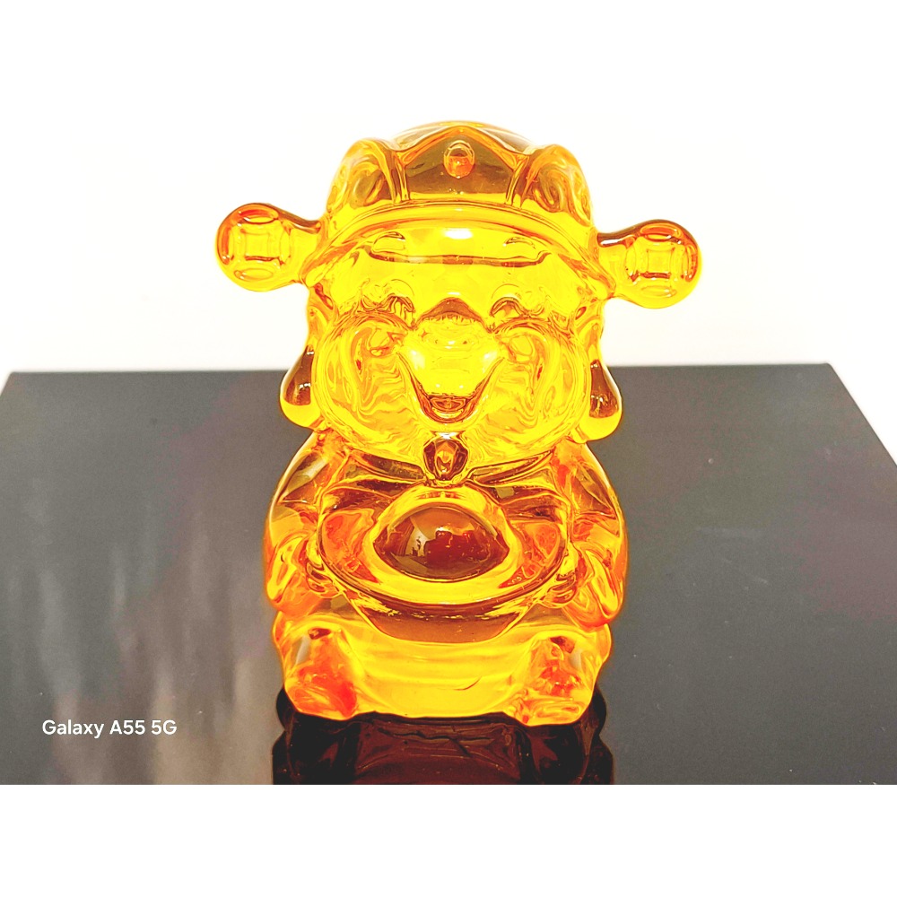 招財黃琉璃元寶財神爺10cm(AI-5)-細節圖3