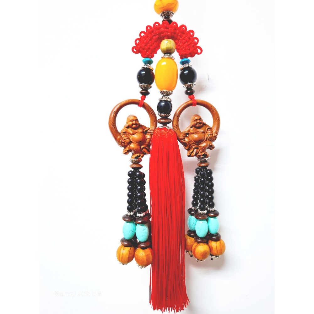 招財彌勒佛氣車居家祈福風水掛飾-細節圖2