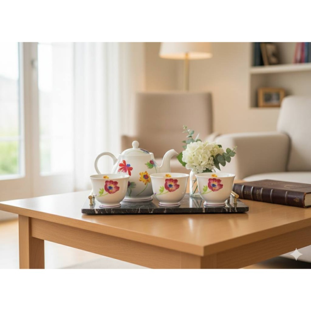 【絕版珍藏】Kenzo 經典花卉 6杯1壺茶具組 🌸 全新未使用．日本AITO製．35年稀有古董-細節圖4