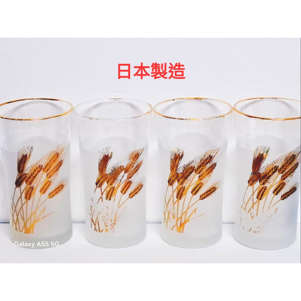 日本磨砂麥穗金邊玻璃杯啤酒杯組4入(AI-8)-細節圖3