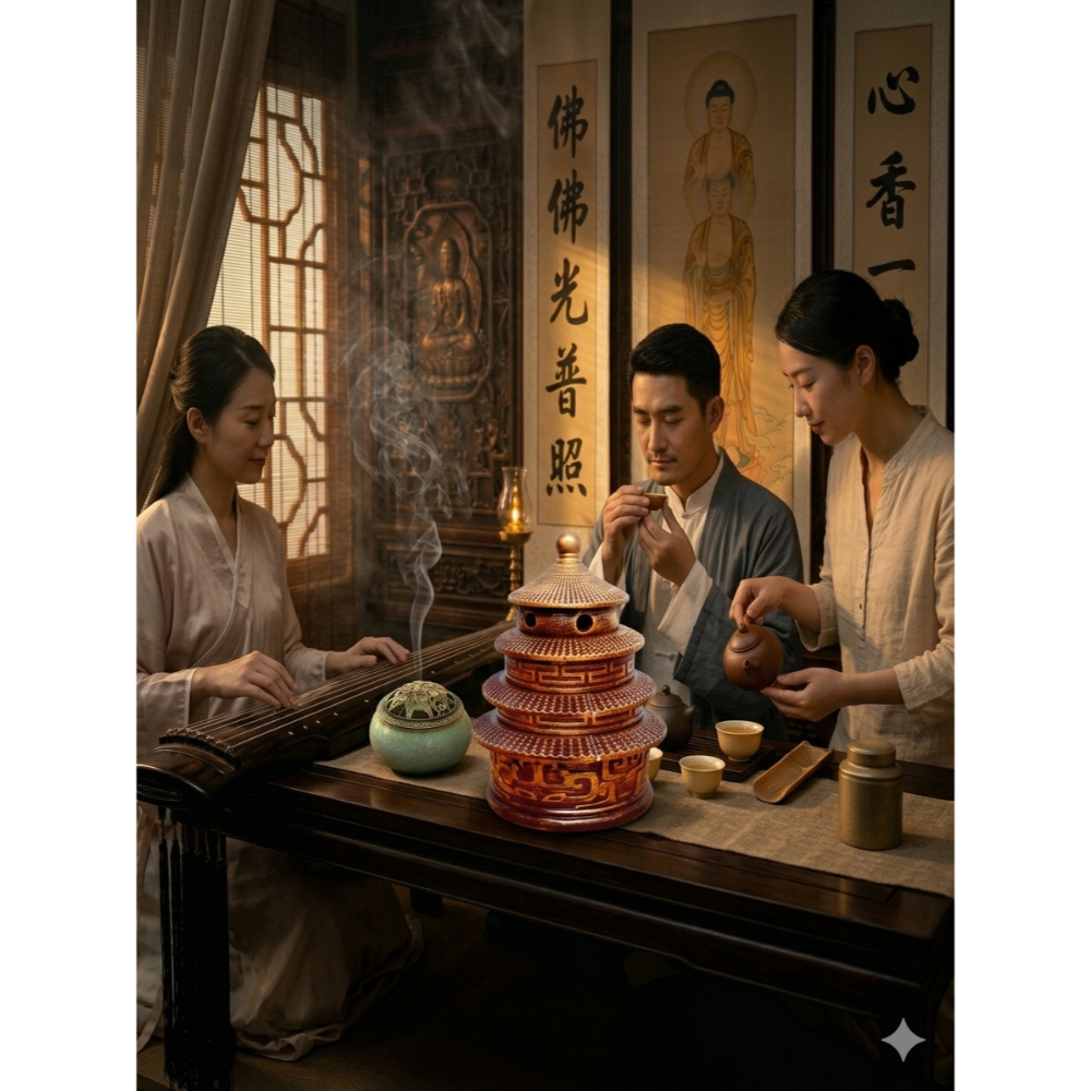仿古代天壇造型薰香爐盤香爐（AI-5)-細節圖2