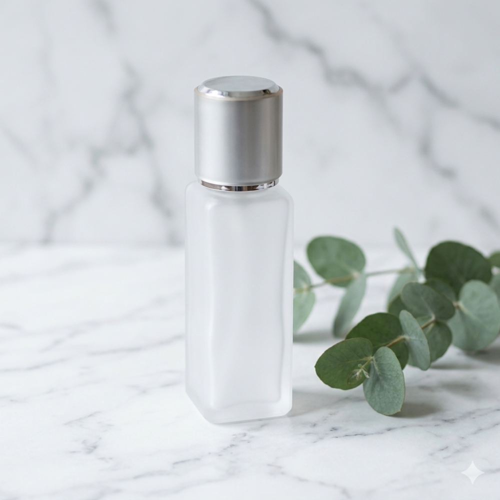沙龍專櫃級四方型磨砂玻璃按壓頭乳液清潔液100ml(AI-11)分裝瓶-細節圖2