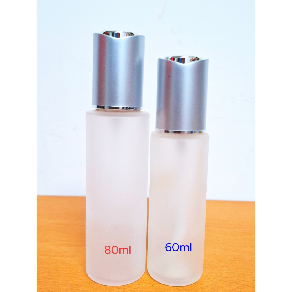 按壓頭磨砂玻璃乳液分裝瓶60ml+80ml套裝組（AI-11)-細節圖2