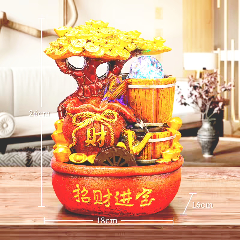 金錢樹聚寶袋招財滾球流水擺飾-細節圖5