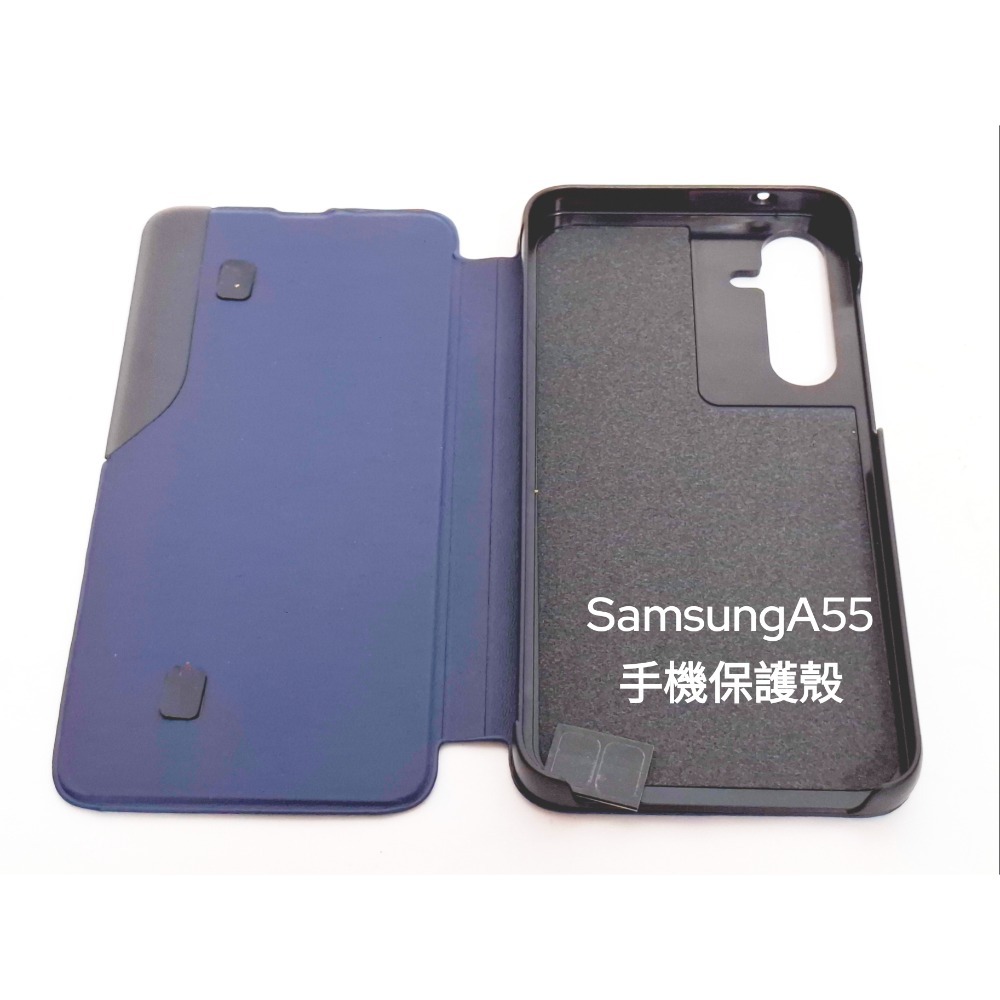 Samsung A55 磁吸側翻手機保護殼 藍色（AI-3)Samsung手機保護殼A55-細節圖3