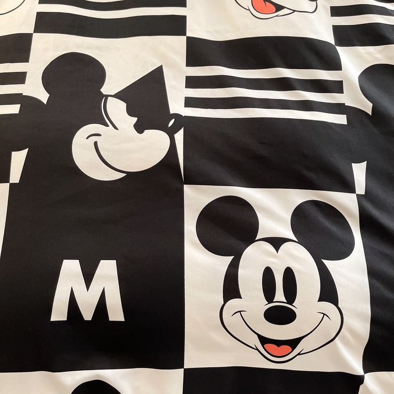 黑白米奇 可愛卡通迪士尼 水洗棉床包 米奇 維尼熊 米老鼠 柔軟親膚 動漫 床罩 單人/雙人/加大雙人床包 禮物交換-細節圖7
