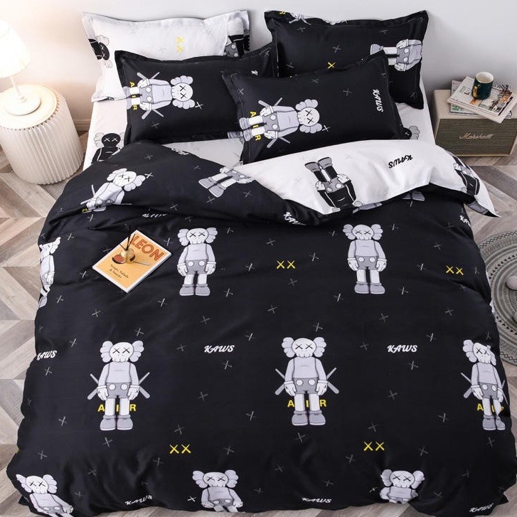 2023 新款 潮牌卡通 網紅款 床單 被套 枕頭套 床包 三件組 四件套 單人/雙人/加大雙人床包組 禮物交換-細節圖3