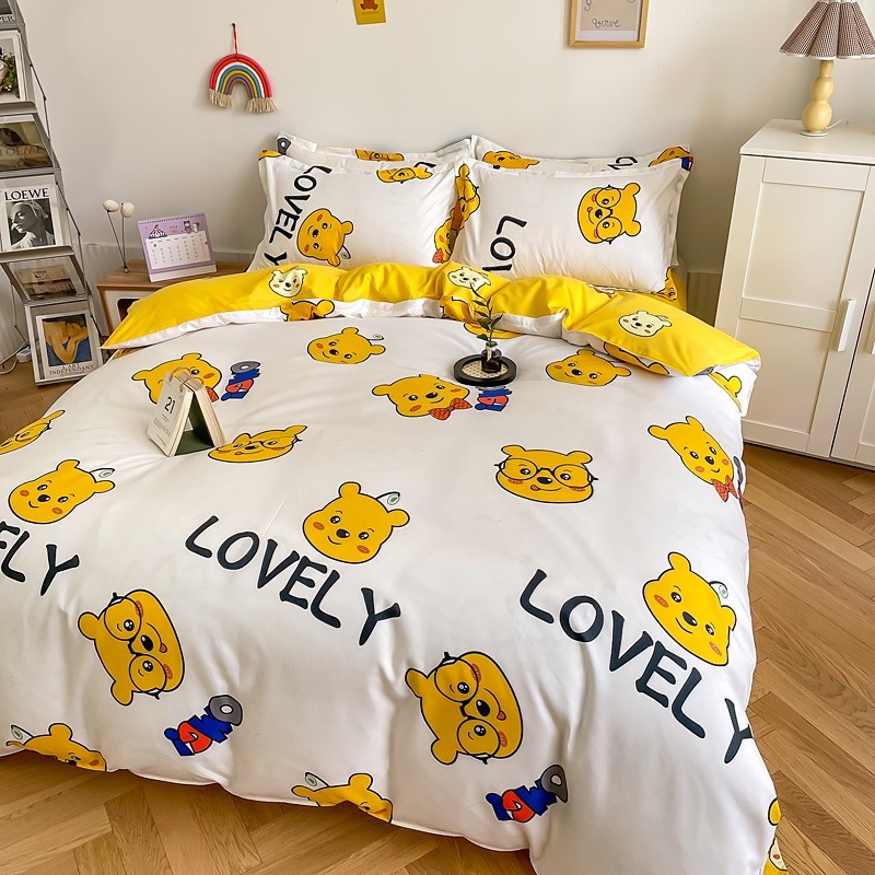 超可愛~維尼熊 小熊維尼  可愛 床包 床單 床罩 單人/雙人/加大雙人床包組 床笠 床品 寢具 家居-細節圖2