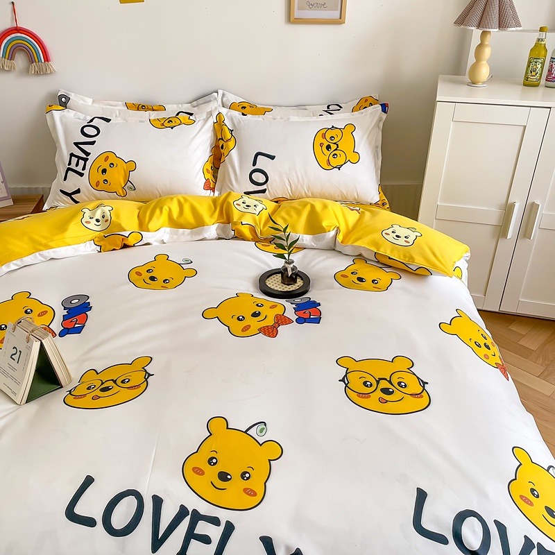 超可愛~維尼熊 小熊維尼  可愛 床包 床單 床罩 單人/雙人/加大雙人床包組 床笠 床品 寢具 家居-細節圖4
