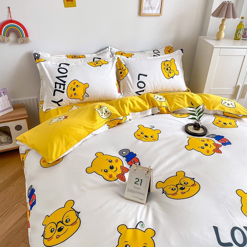 超可愛~維尼熊 小熊維尼  可愛 床包 床單 床罩 單人/雙人/加大雙人床包組 床笠 床品 寢具 家居-細節圖5