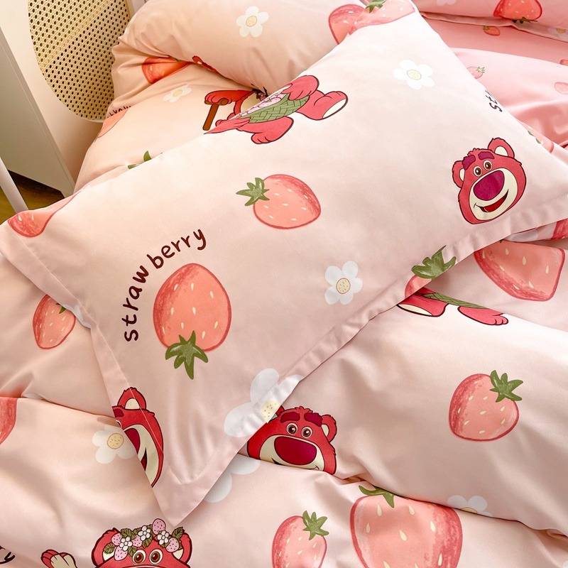 卡通床包 迪士尼草莓熊 可愛粉色床包 草莓熊水洗棉 卡通四件組 單人/雙人/加大雙人床包四件組 禮物交換 床包 床-細節圖6