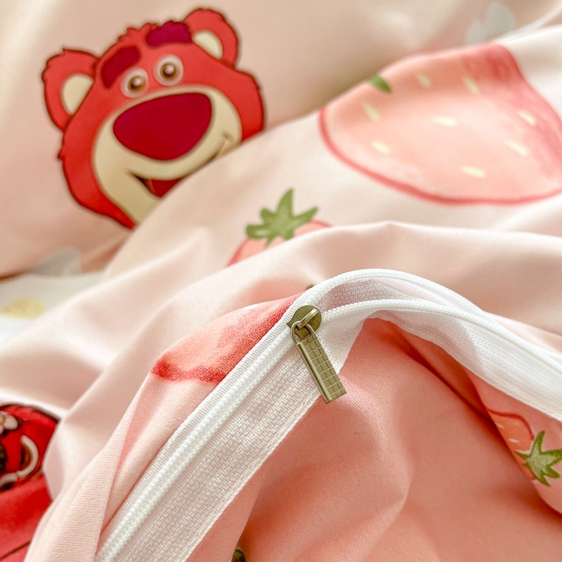 卡通床包 迪士尼草莓熊 可愛粉色床包 草莓熊水洗棉 卡通四件組 單人/雙人/加大雙人床包四件組 禮物交換 床包 床-細節圖9