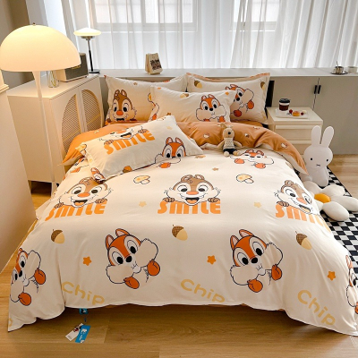 卡通床包 柔軟舒適 迪士尼奇奇蒂蒂 可愛松鼠床包 水洗棉床包 卡通四件組 單人/雙人 床包四件組 禮物交換 床包 寢具