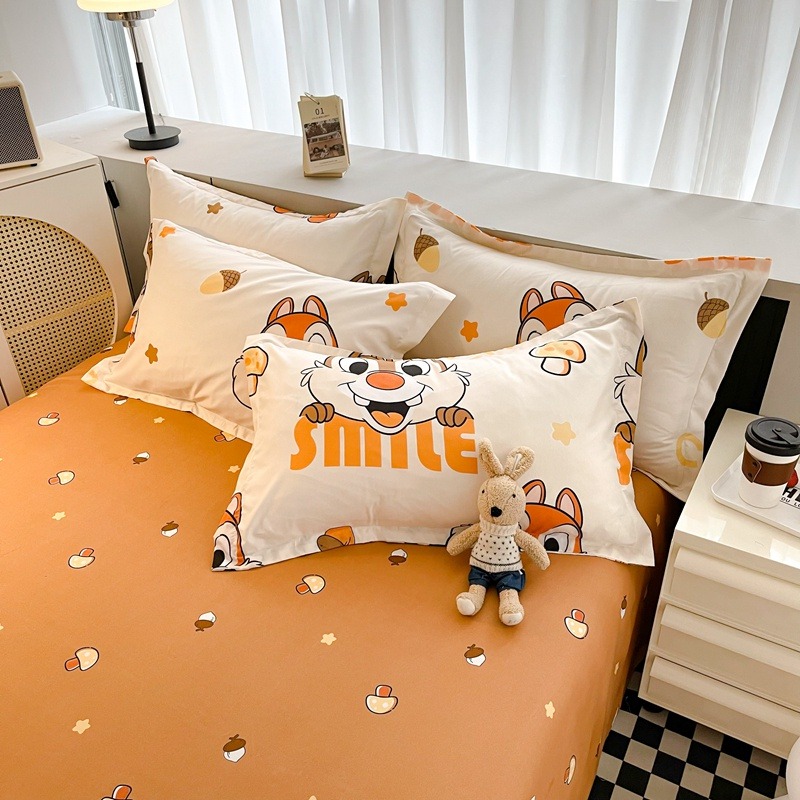 卡通床包 柔軟舒適 迪士尼奇奇蒂蒂 可愛松鼠床包 水洗棉床包 卡通四件組 單人/雙人 床包四件組 禮物交換 床包 寢具-細節圖4