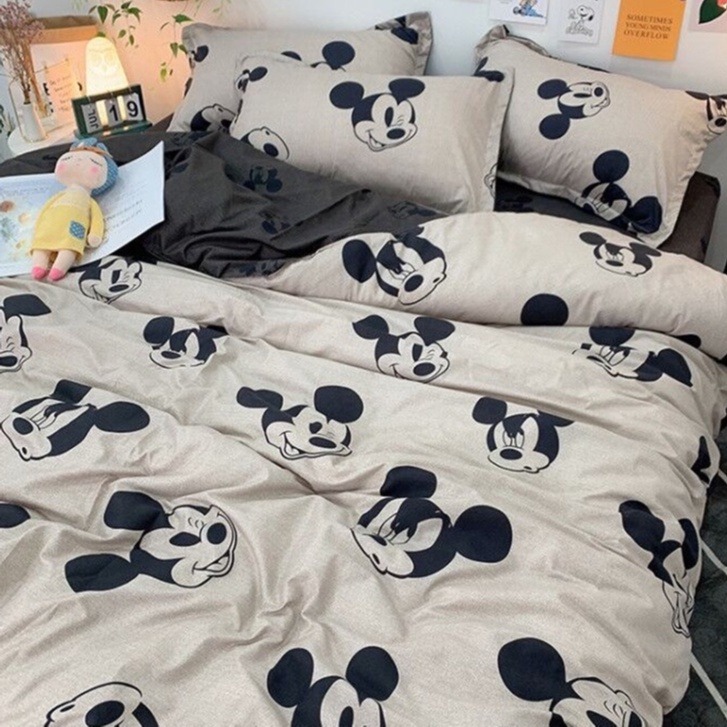 卡通米奇 動漫 可愛 床包 床單 有鬆緊帶 單人/雙人/加大雙人床包組 禮物交換 床包 寢具 床笠-細節圖3