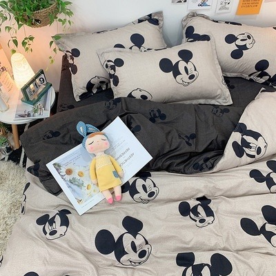 卡通米奇 動漫 可愛 床包 床單 有鬆緊帶 單人/雙人/加大雙人床包組 禮物交換 床包 寢具 床笠-細節圖7