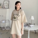 短袖 🔥臺灣現貨🔥 韓國貓咪 落肩短T   韓T 短袖 上衣 寬鬆 落肩 圓領 百搭Tee 短T 情侶T-規格圖6