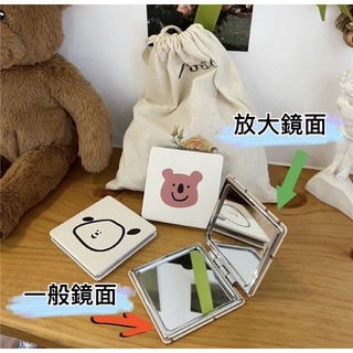 🔥台灣現貨🔥超火 皮質雙面鏡 隨身鏡 考拉 化妝鏡 補妝鏡 摺疊鏡 鏡子-細節圖2