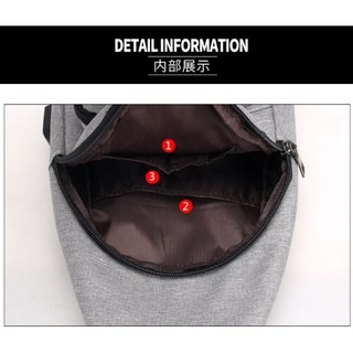 胸口包🔥台灣現貨🔥 韓版時尚單肩包 USB充電側背包 USB充電斜背包 單肩包 側背包 胸前包 斜背包 胸包-細節圖7