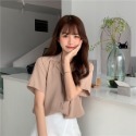 短袖襯衫/雪紡/襯衫/百搭/基本款/翻領/排扣/夏季/基本款襯衫/短袖/西裝領/ins/小清新/素色-規格圖4