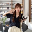 短袖襯衫/雪紡/襯衫/百搭/基本款/翻領/排扣/夏季/基本款襯衫/短袖/西裝領/ins/小清新/素色-規格圖6
