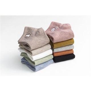 短襪 🔥臺灣現貨🔥 襪子 短襪 動物刺繡  棉質 船襪 純色 卡通短襪 韓妞必備 韓版短襪  襪 可愛襪 短襪-細節圖7