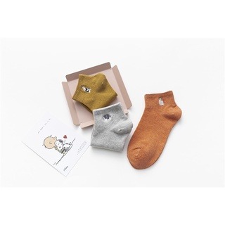 短襪 🔥臺灣現貨🔥 襪子 短襪 動物刺繡  棉質 船襪 純色 卡通短襪 韓妞必備 韓版短襪  襪 可愛襪 短襪-細節圖8