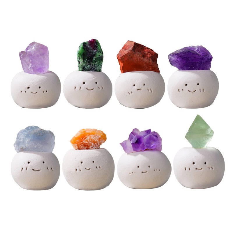 水晶小豆丁 辦公室 書桌 裝飾 水晶 靈數礦石七脈輪 生命靈數加強版 流年運勢 招財事業 人緣桃花-細節圖2